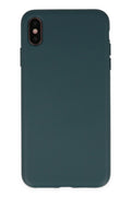 Mey İthalat® iPhone XS Max Kılıf Nano içi Kadife Silikon - Koyu Yeşil