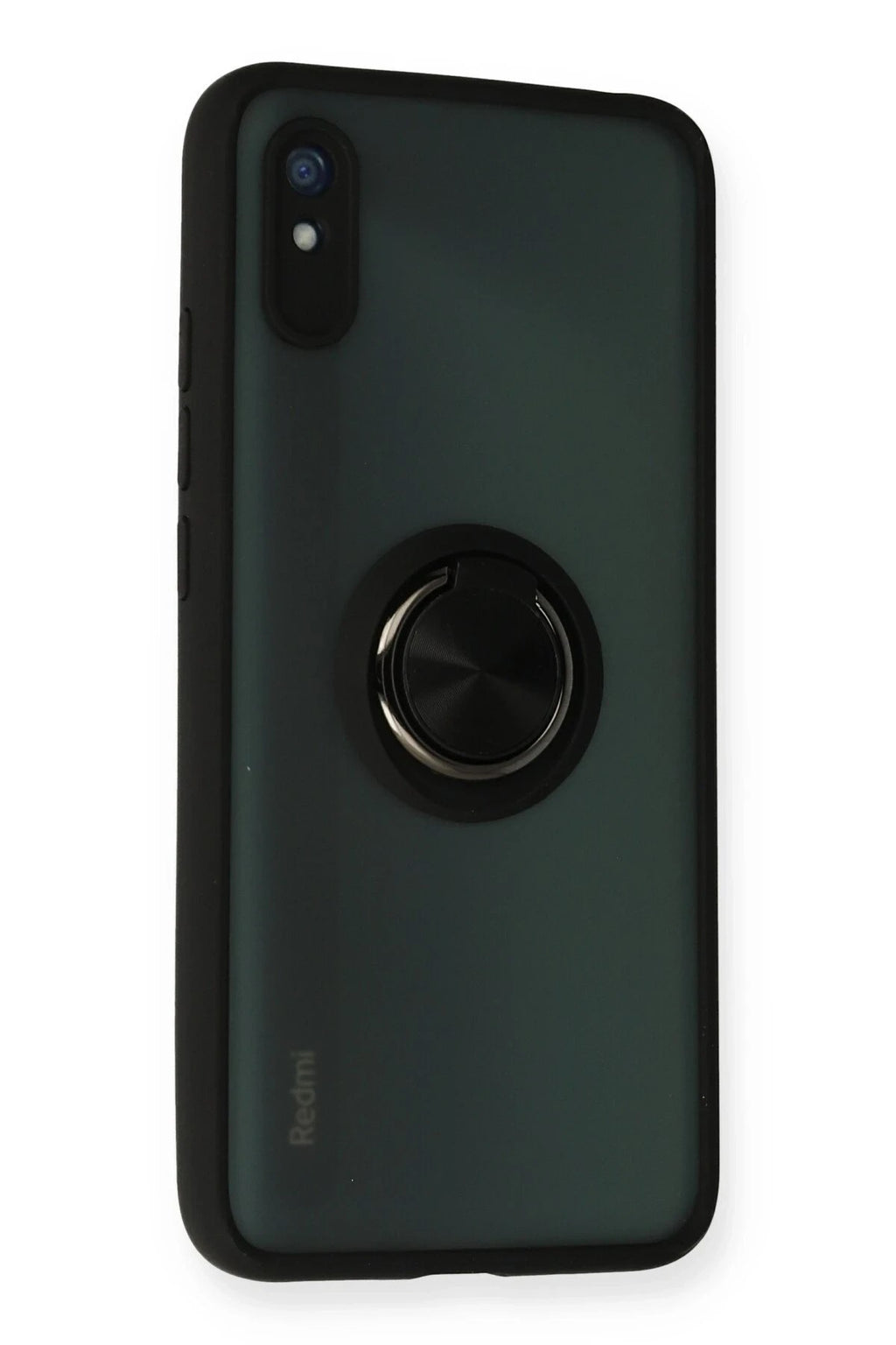 Mey İthalat® Redmi 9A Kılıf Montreal Yüzüklü Silikon Kapak - Siyah