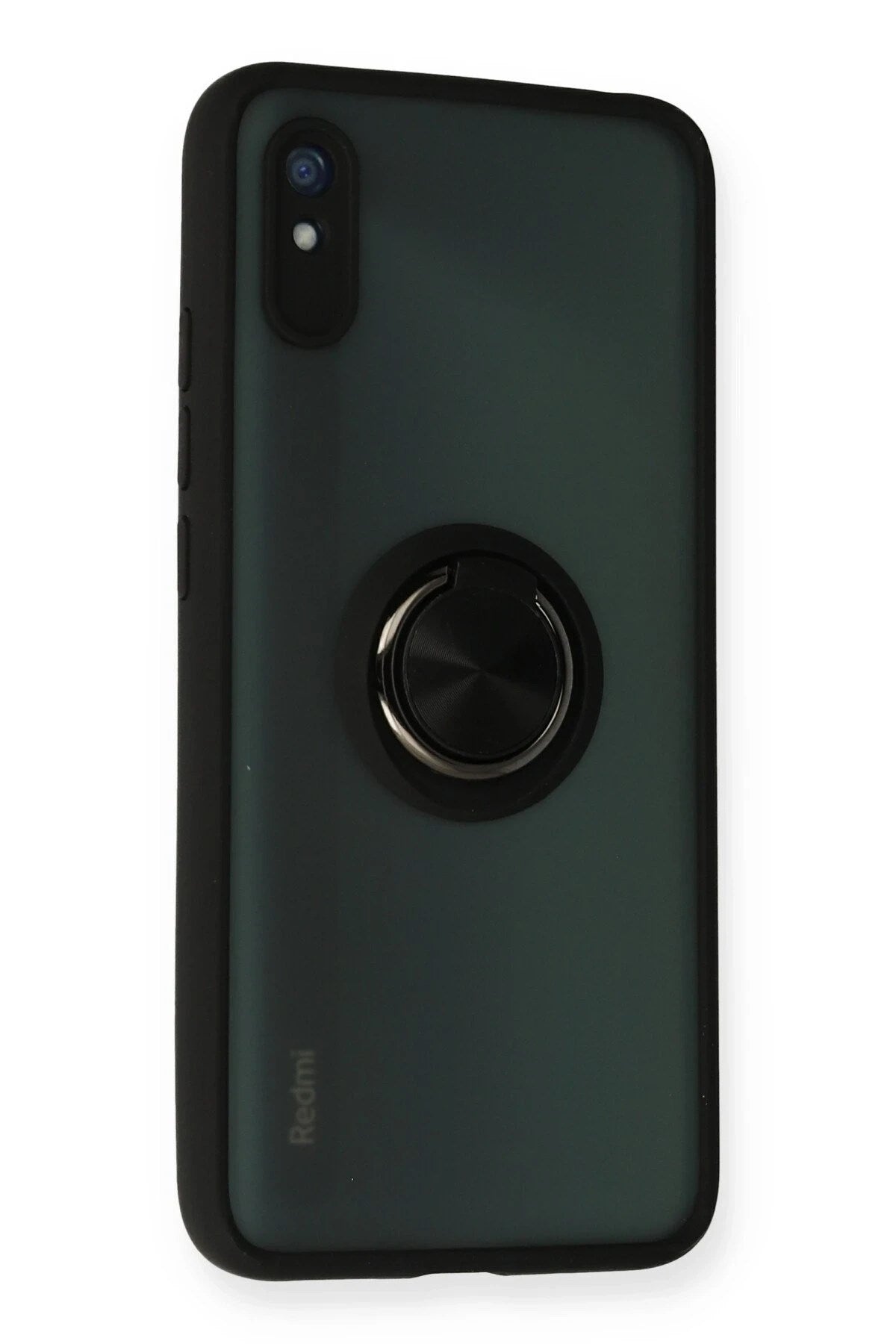 Mey İthalat® Redmi 9A Kılıf Montreal Yüzüklü Silikon Kapak - Siyah