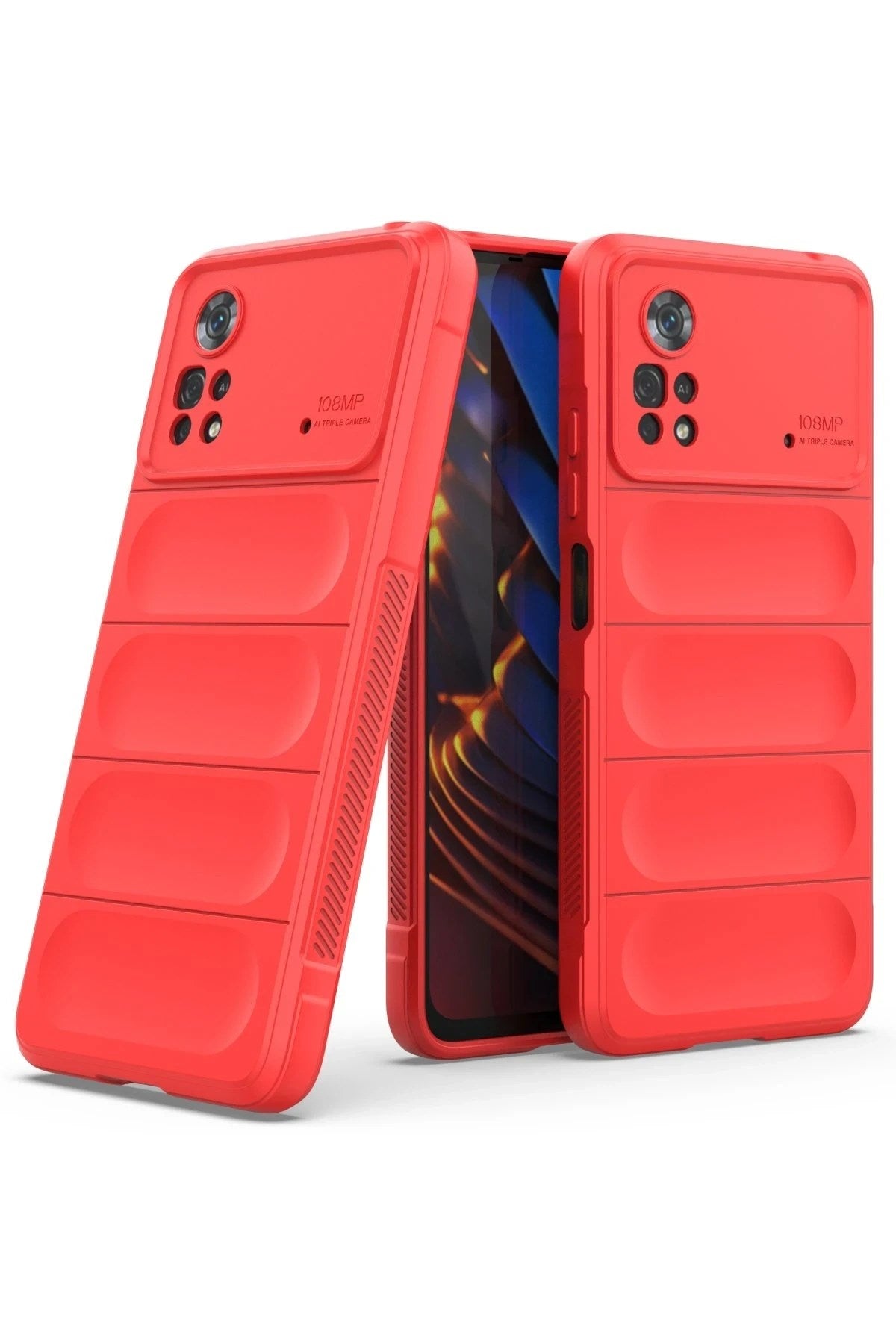 Mey İthalat® Poco X4 Pro 5G Kılıf Optimum Silikon - Kırmızı