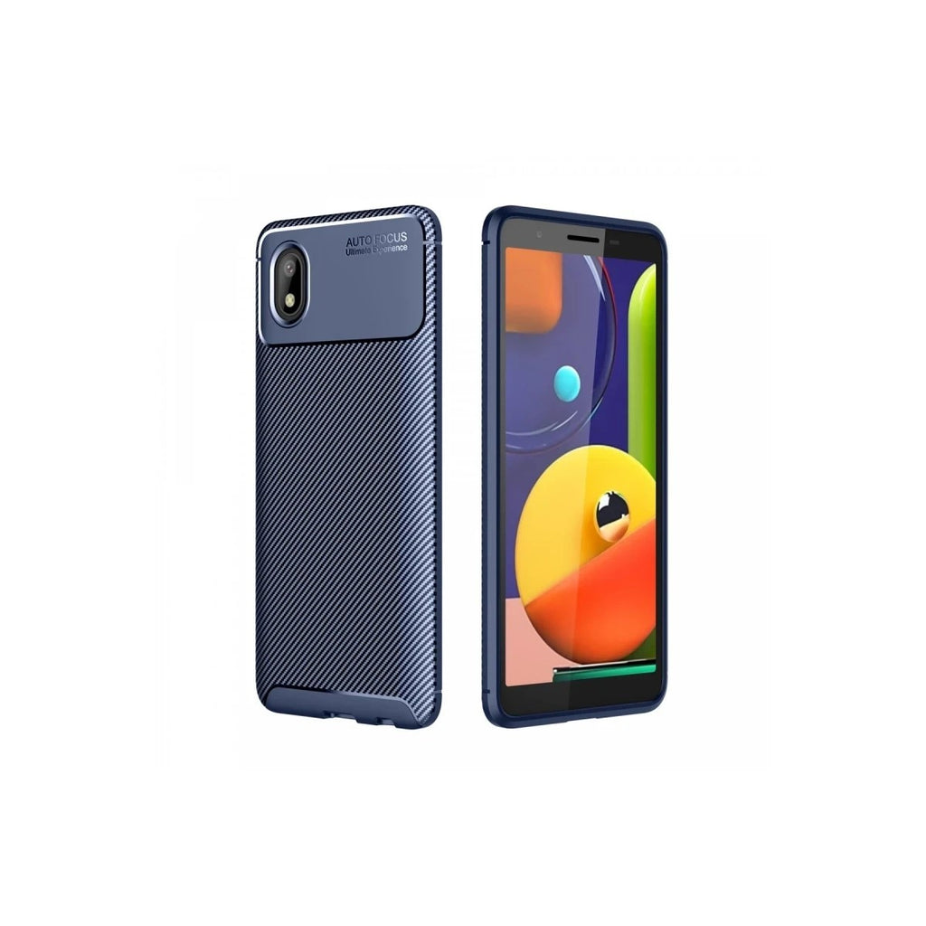 Mey İthalat® Samsung Galaxy A01 Core Kılıf Auto Focus Karbon Kapak - Lacivert