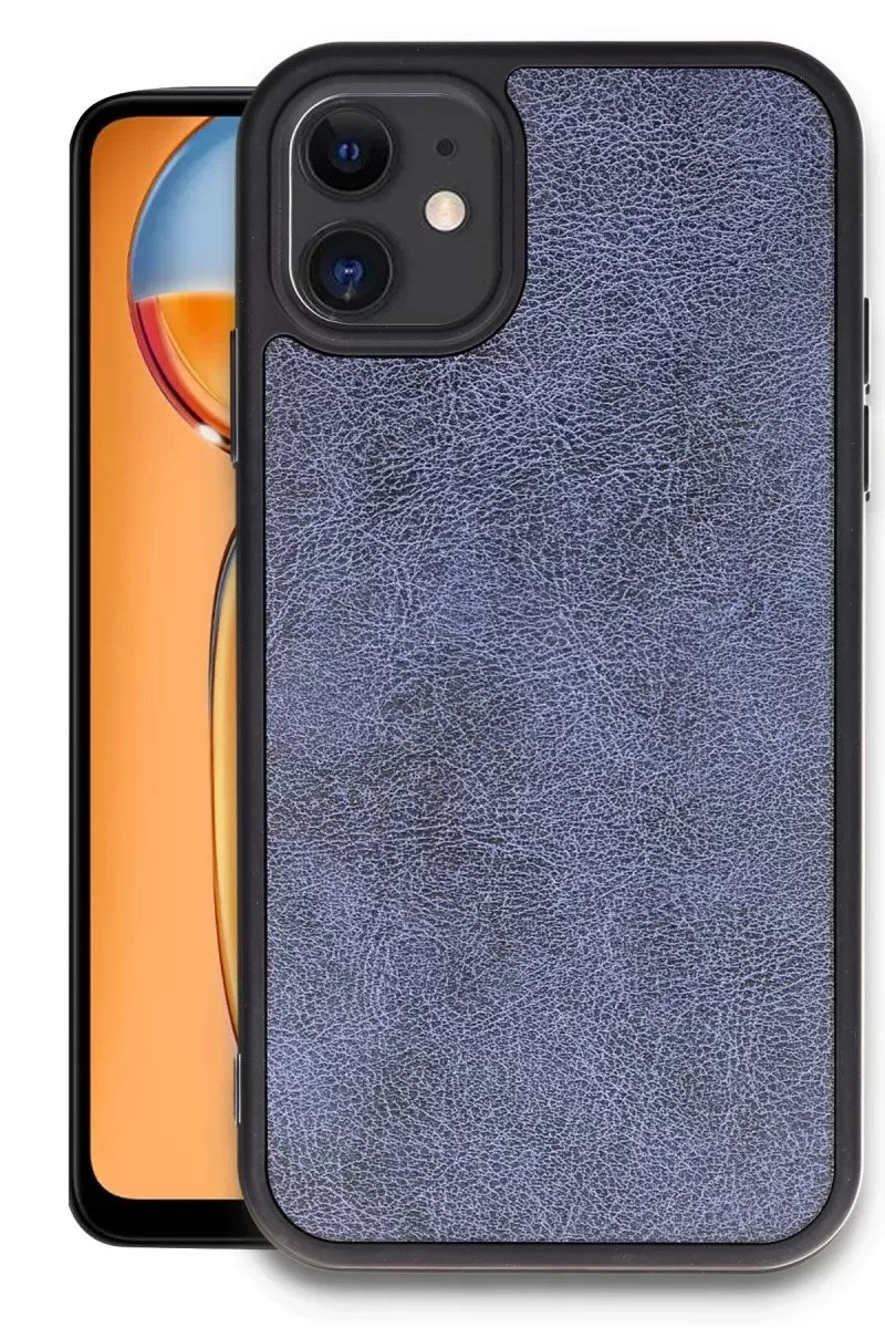 Mey İthalat® iPhone 11 Kılıf Aras Deri Kapak - Lacivert