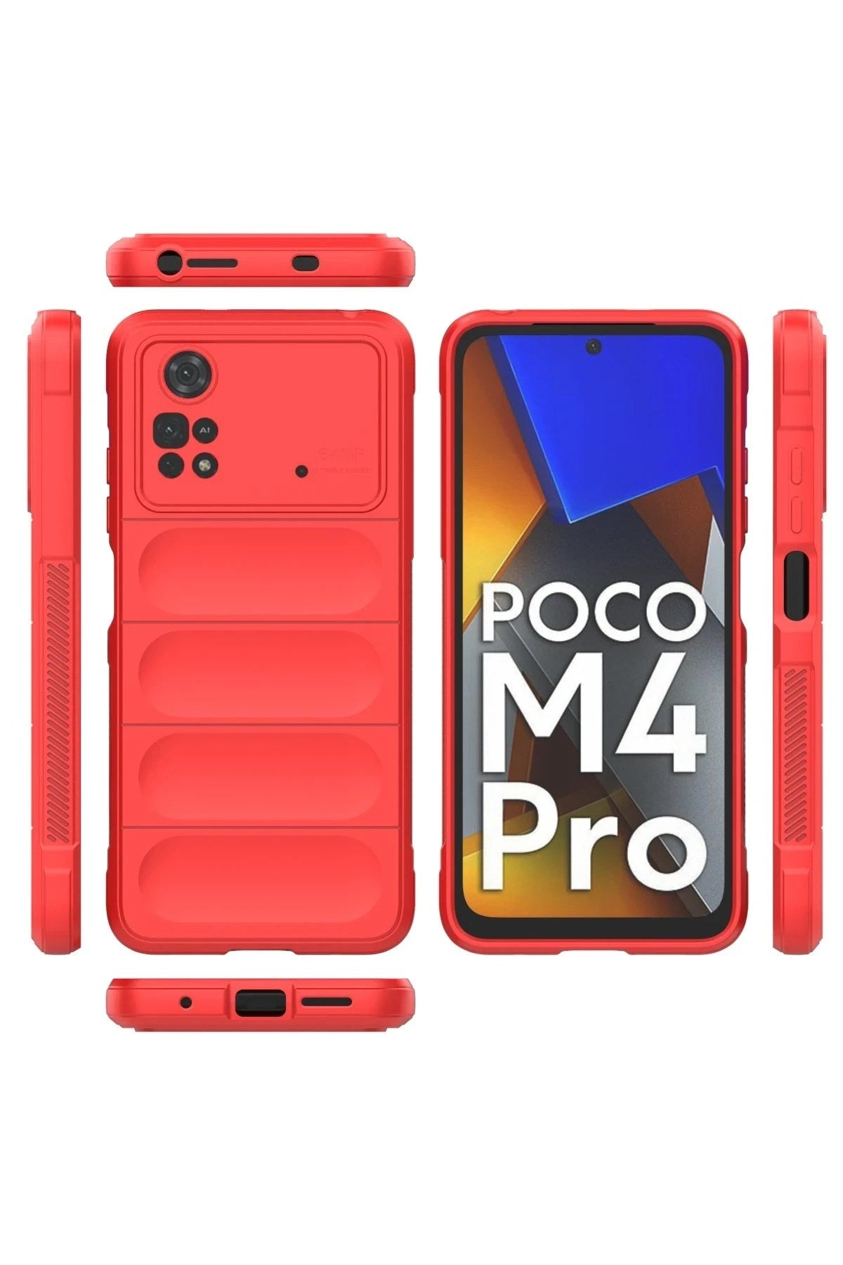 Mey İthalat® Poco M4 Pro 4G Kılıf Optimum Silikon - Kırmızı
