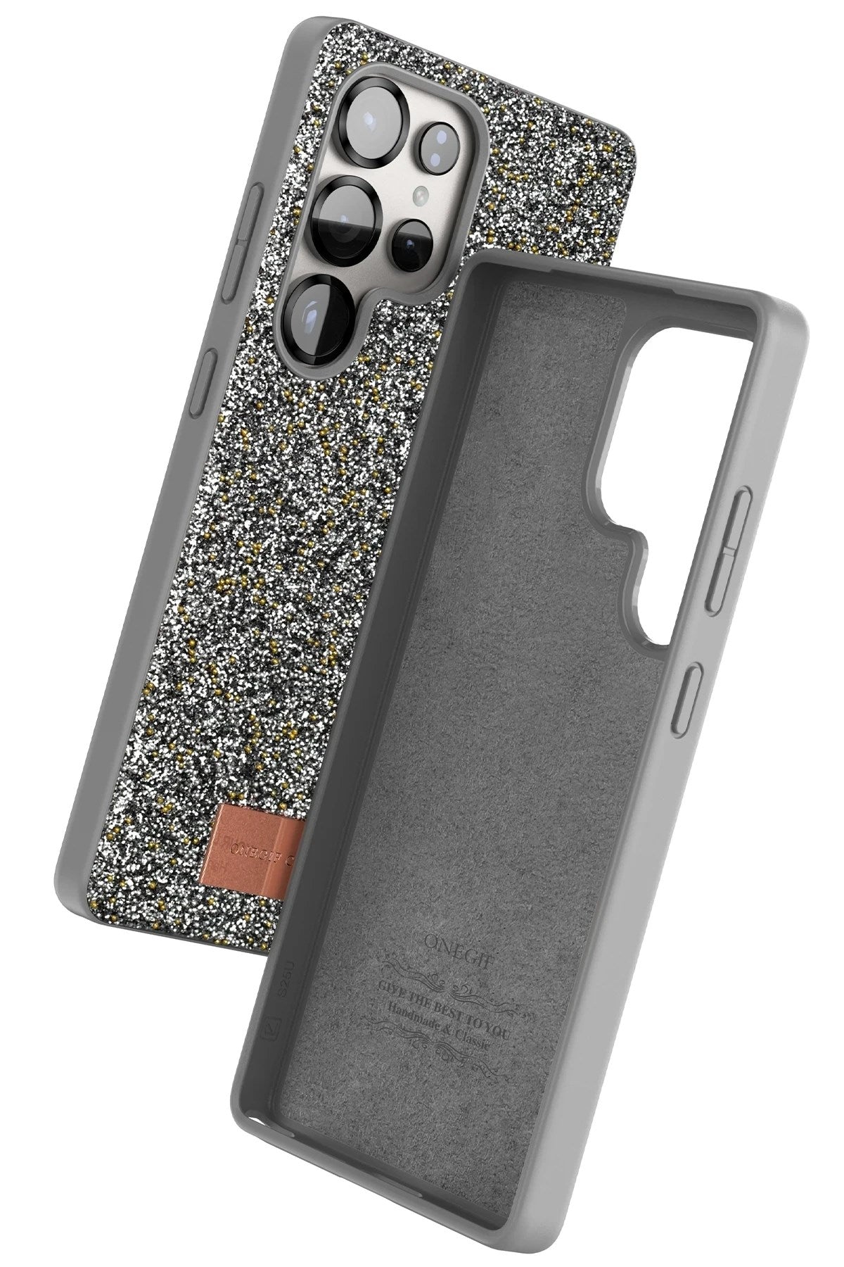 Mey İthalat® Samsung Galaxy S25 Ultra Bright Simli Kapak - Gümüş