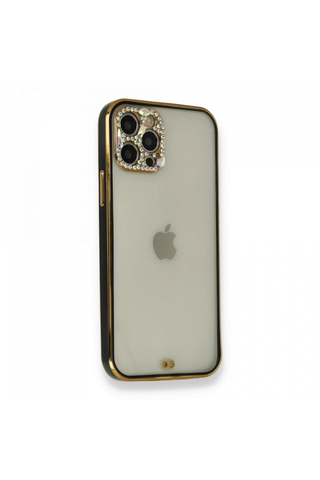 Mey İthalat® iPhone 12 Pro Kılıf Liva Taşlı Silikon - Siyah