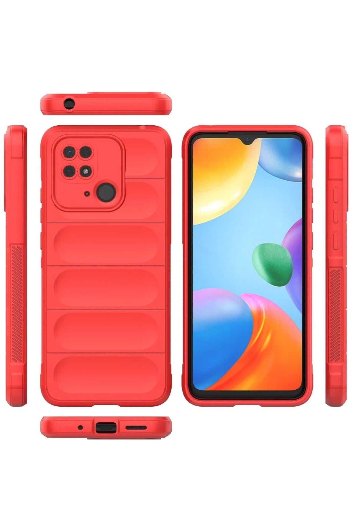 Mey İthalat® Redmi 10C Kılıf Optimum Silikon - Kırmızı