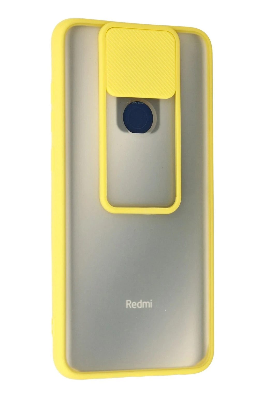 Mey İthalat® Redmi Note 9 Kılıf Palm Buzlu Kamera Sürgülü Silikon - Sarı