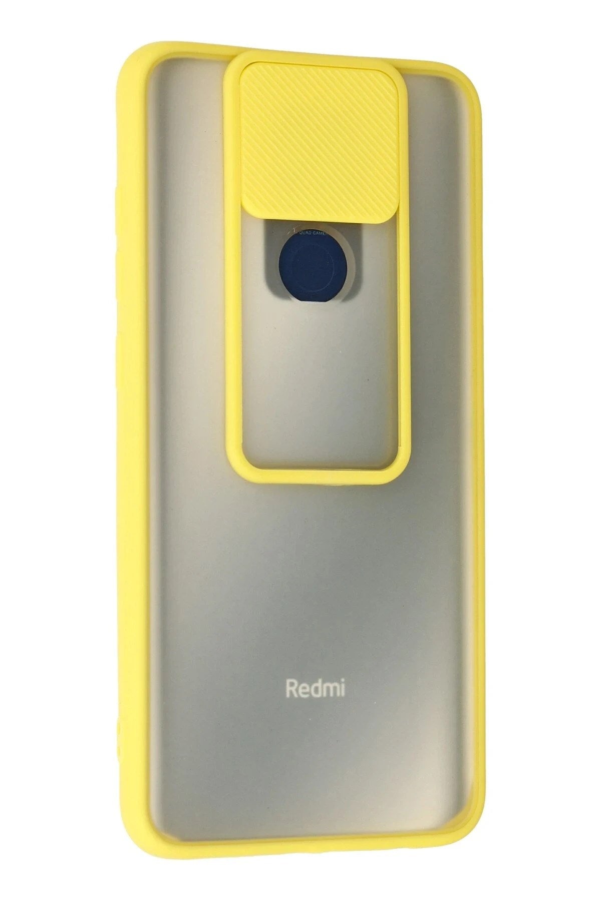 Mey İthalat® Redmi Note 9 Kılıf Palm Buzlu Kamera Sürgülü Silikon - Sarı