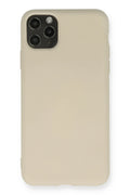 Mey İthalat® iPhone 11 Pro Max Kılıf Nano içi Kadife Silikon - Bej