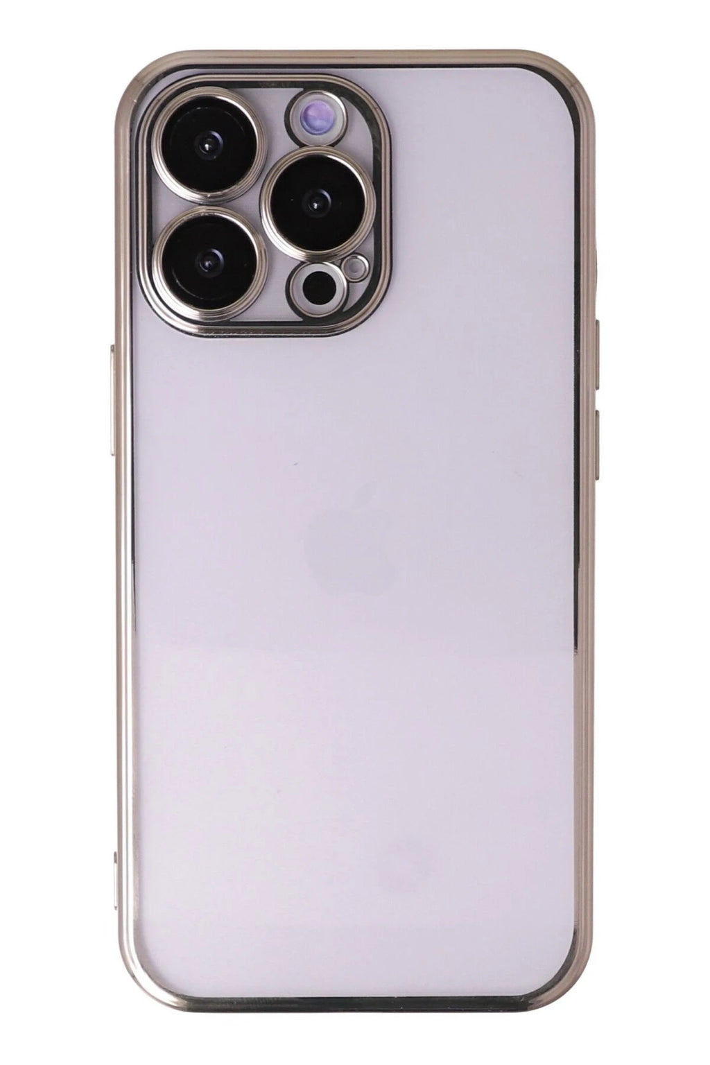Mey İthalat® iPhone 14 Pro Max Kılıf Lensli Silikon - Gold