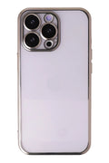Mey İthalat® iPhone 14 Pro Max Kılıf Lensli Silikon - Gold