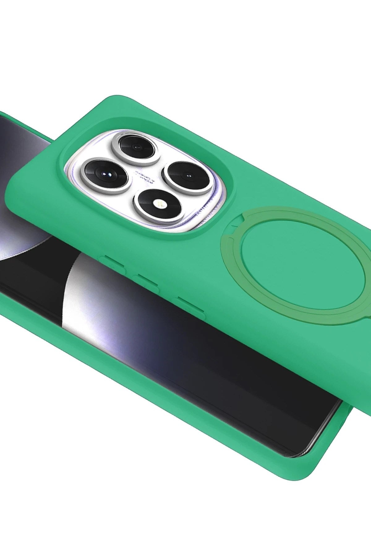 Mey İthalat® Redmi Note 14 Pro 5G Regal Magsafe Standlı Kapak - Yeşil