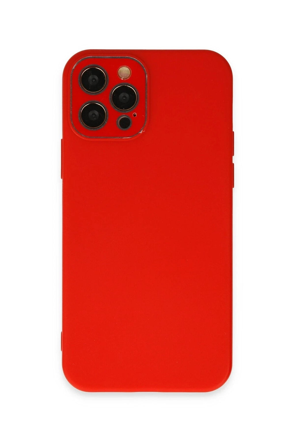 Mey İthalat® iPhone 12 Pro Kılıf Lansman Glass Kapak - Kırmızı