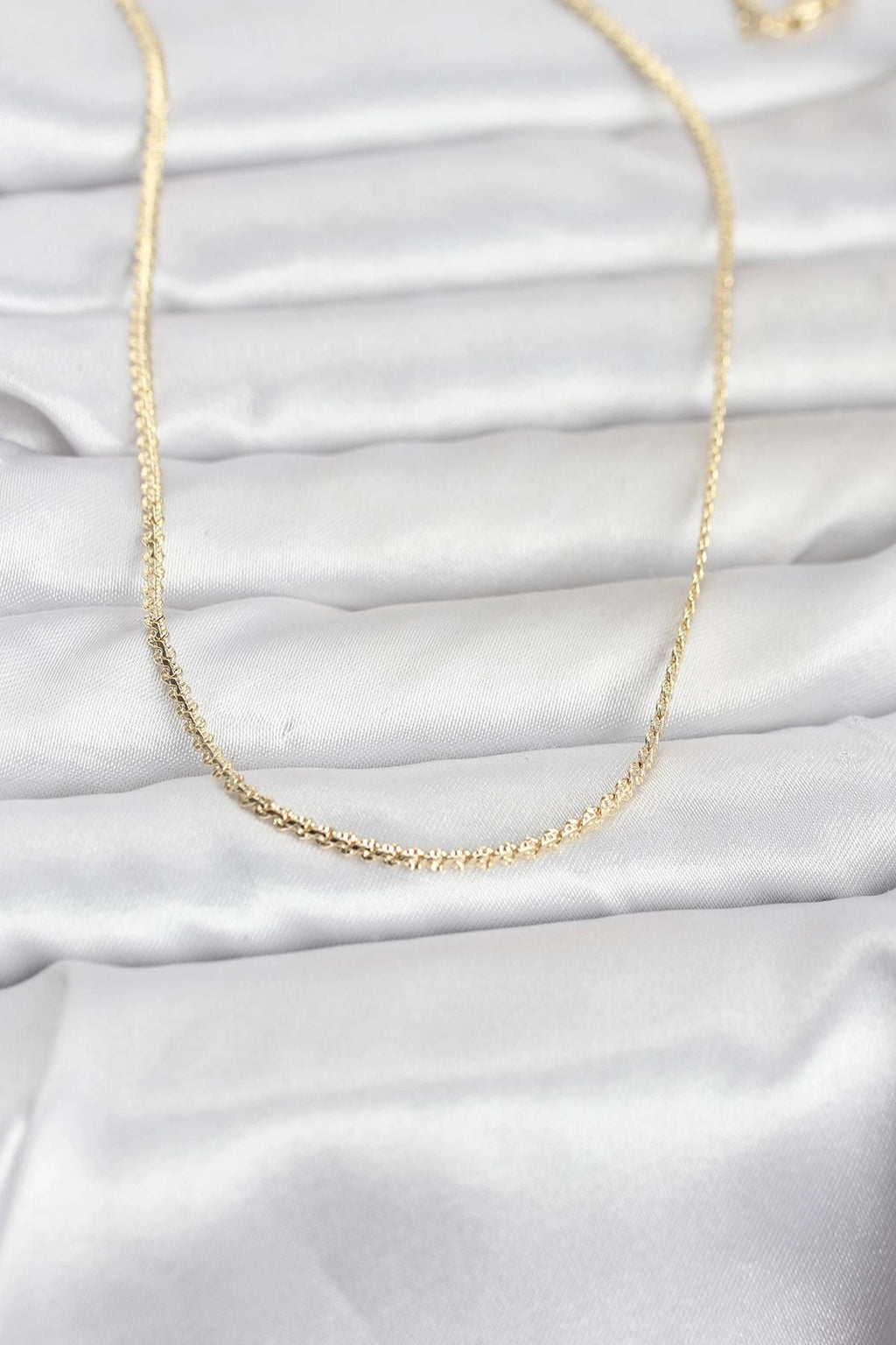 Mey İthalat® CM 14K Gold Renk Yassı Zincir Model 60 cm Kadın Kolye