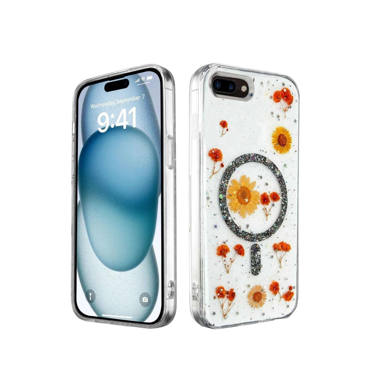 Mey İthalat® iPhone 7 Kılıf Daisy Simli Magsafe Kapak - Siyah