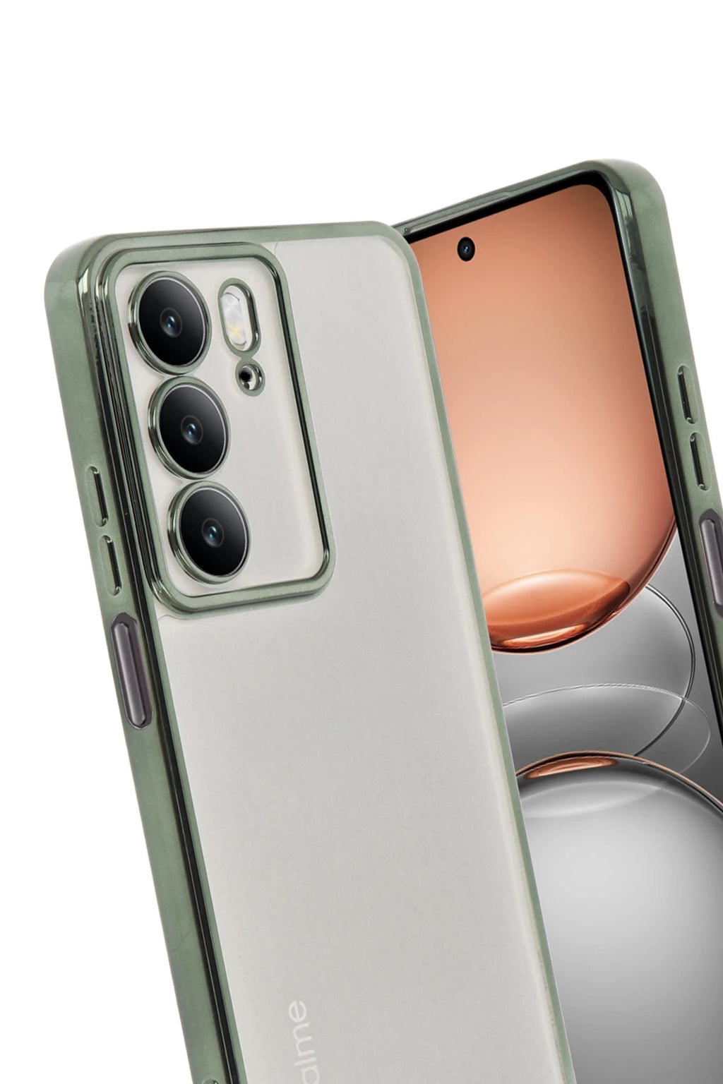 Mey İthalat® Realme C75 4G Kılıf Lensli Silikon - Yeşil