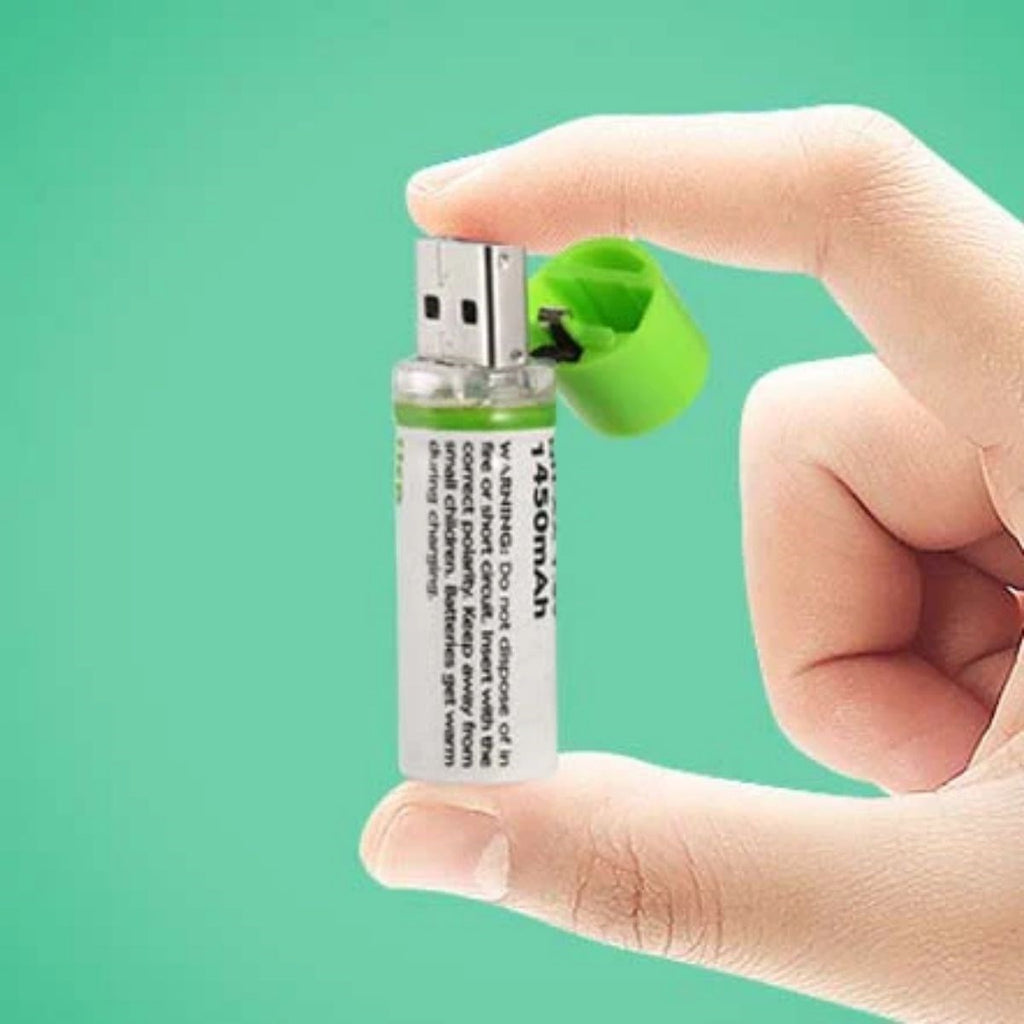 USB Şarjlı 1450mAh AA 1.2V Lityum Kalem Pil – 2’li Set, Tekrar Şarj Edilebilir Uzun Ömürlü Dönüştürülebilir Batarya