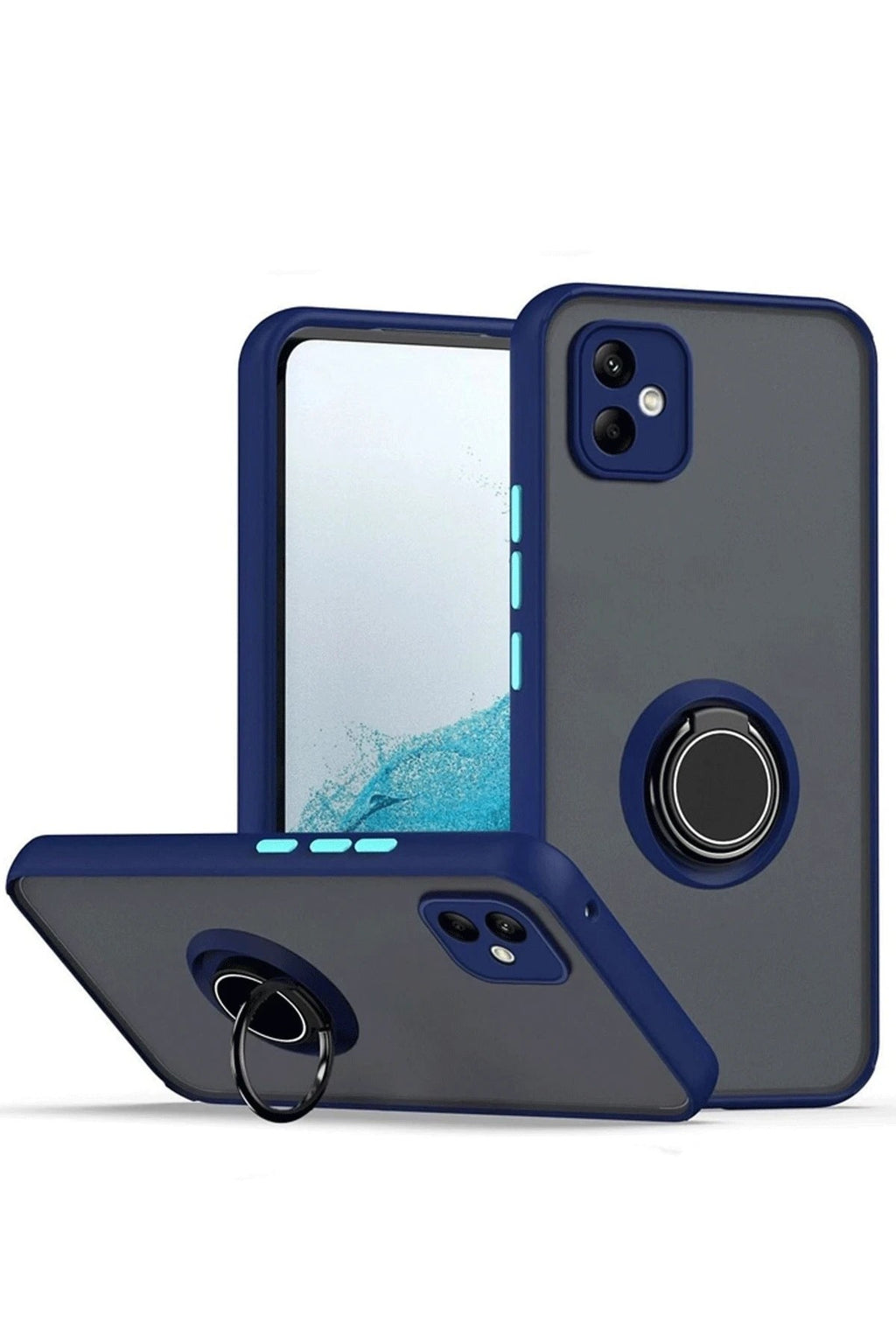 Mey İthalat® Samsung Galaxy A06 Kılıf Montreal Yüzüklü Silikon Kapak - Lacivert