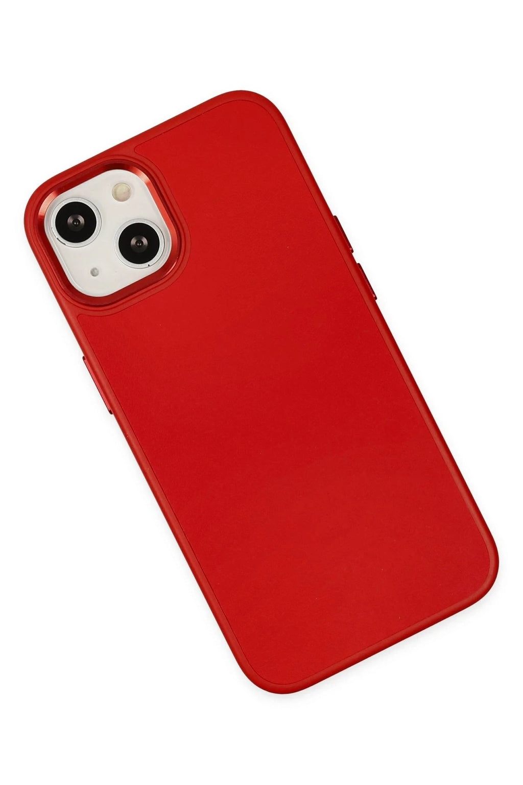 Mey İthalat® iPhone 14 Plus Kılıf Asya Deri Silikon - Kırmızı