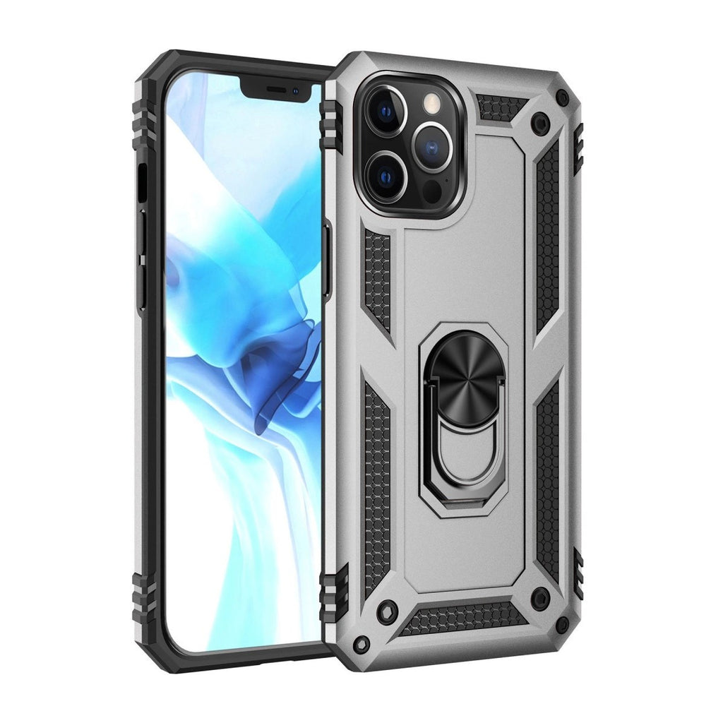 Mey İthalat® iPhone 12 Pro Max Kılıf Sofya Yüzüklü Silikon Kapak - Gümüş