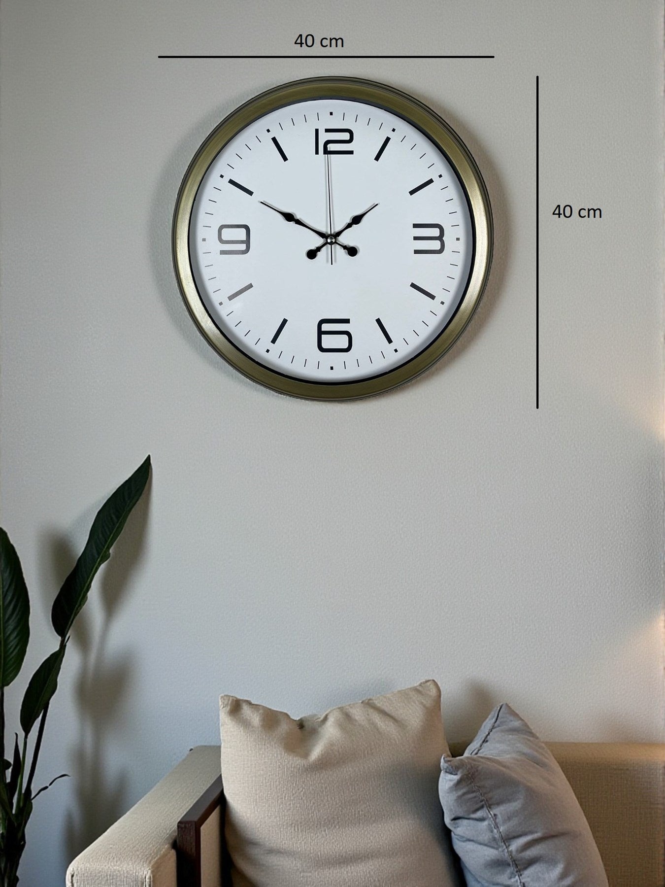 Modern Tasarım Eskitme 40 Cm Metal Duvar Saati