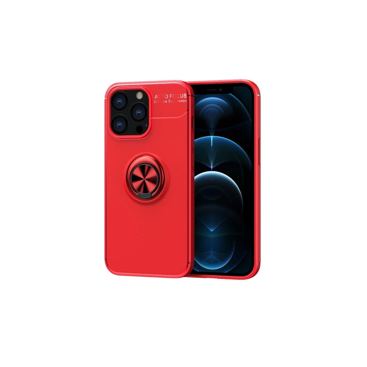Mey İthalat® iPhone 13 Pro Max Kılıf Range Yüzüklü Silikon - Kırmızı