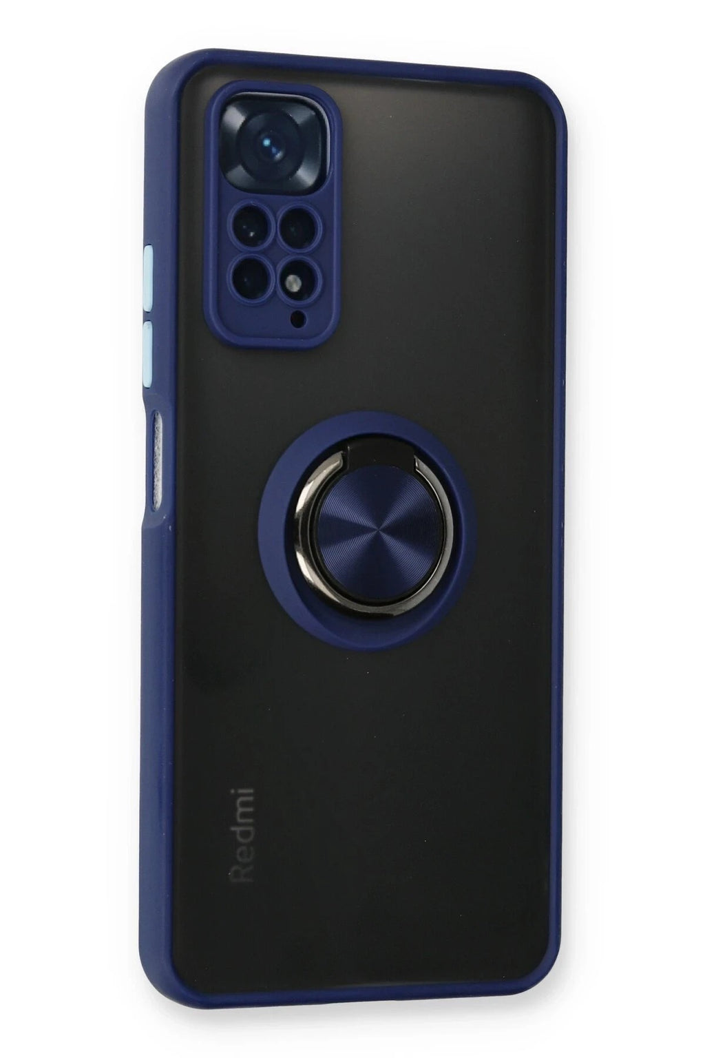 Mey İthalat® Redmi Note 11 Kılıf Montreal Yüzüklü Silikon Kapak - Lacivert