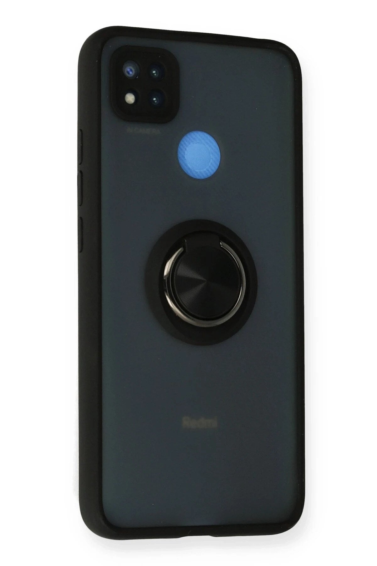 Mey İthalat® Redmi 9C Kılıf Montreal Yüzüklü Silikon Kapak - Siyah