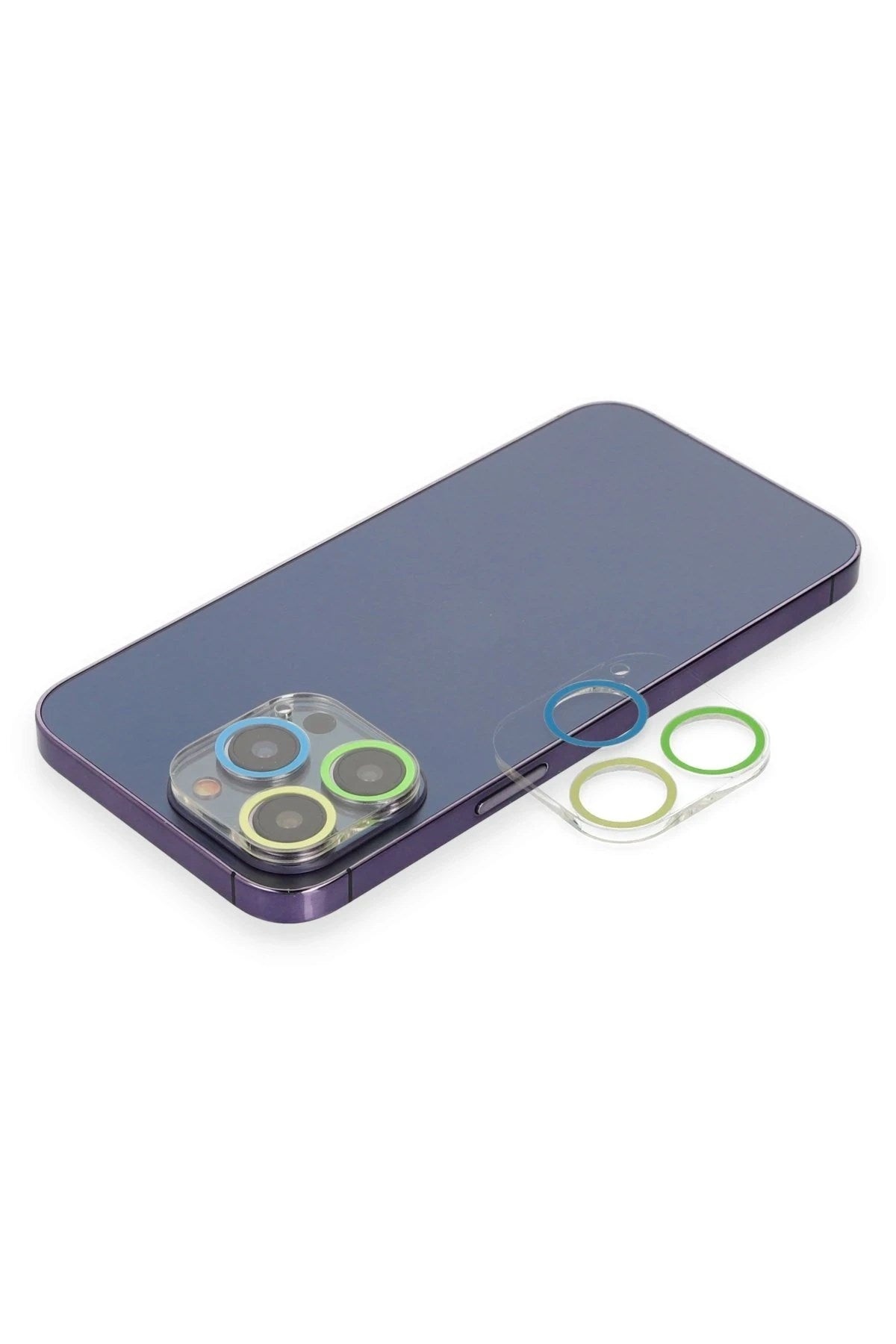 Mey İthalat® iPhone 12 Pro Max Renkli Kamera Lens Koruma Cam - Yeşil-Sarı