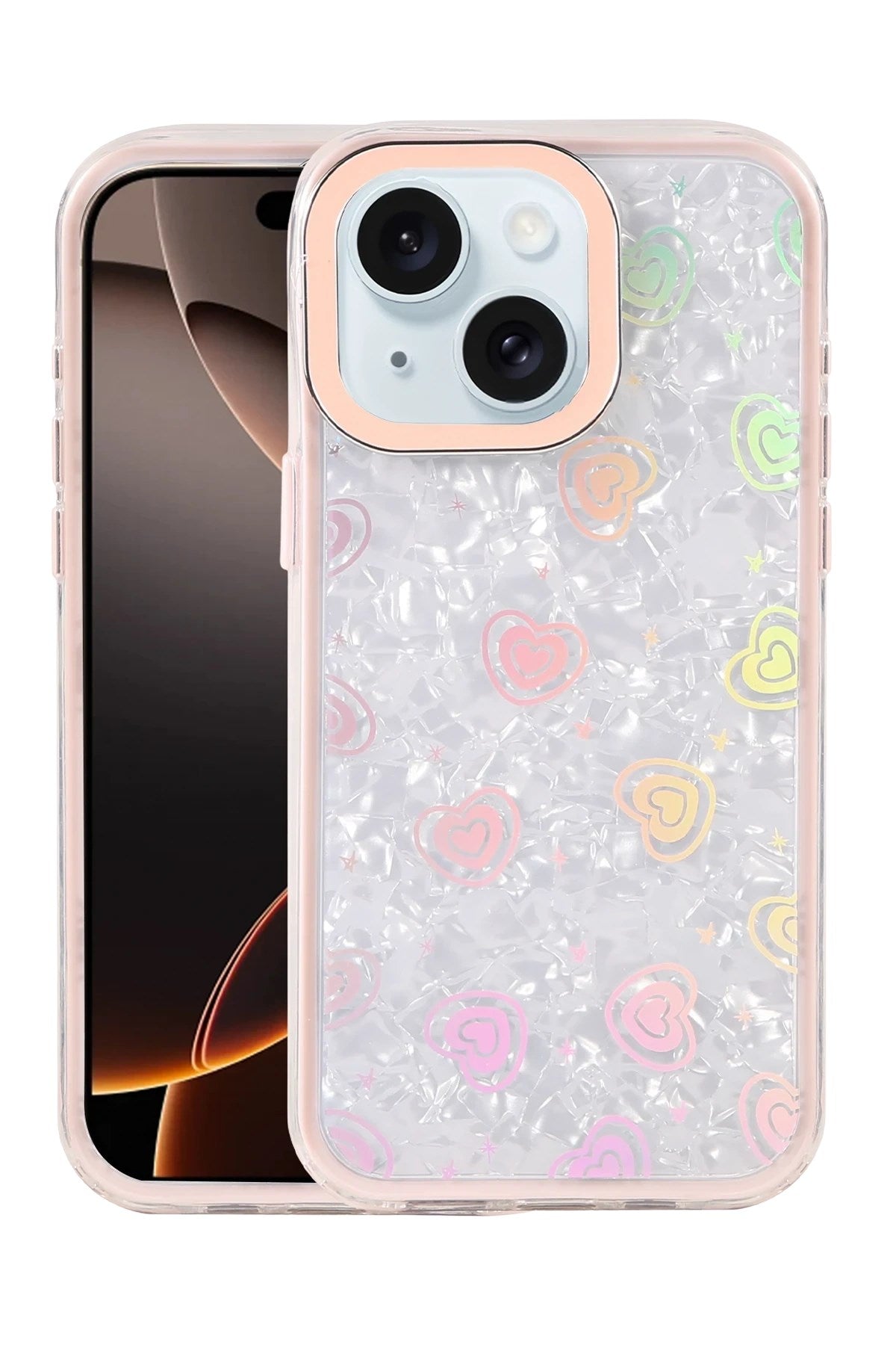 Mey İthalat® iPhone 14 Lumi Desenli Kapak - Pembe