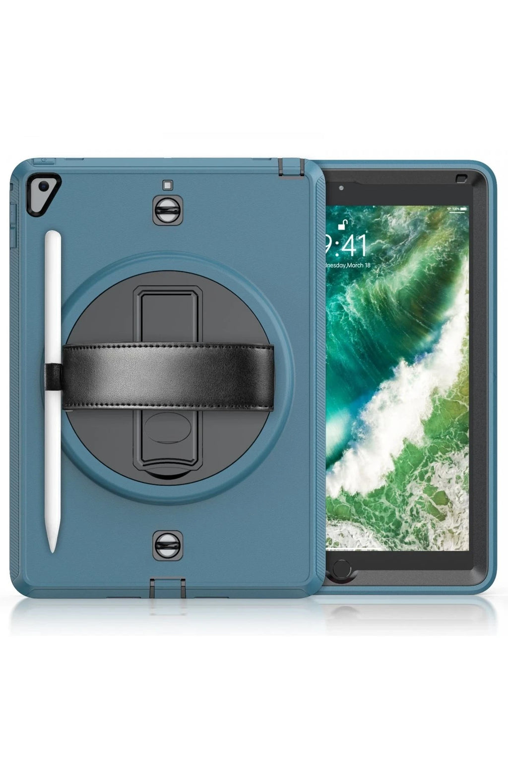 Mey İthalat® iPad 5 Air 9.7 Kılıf Strap-C Otterbox Tablet Kapak - Mavi