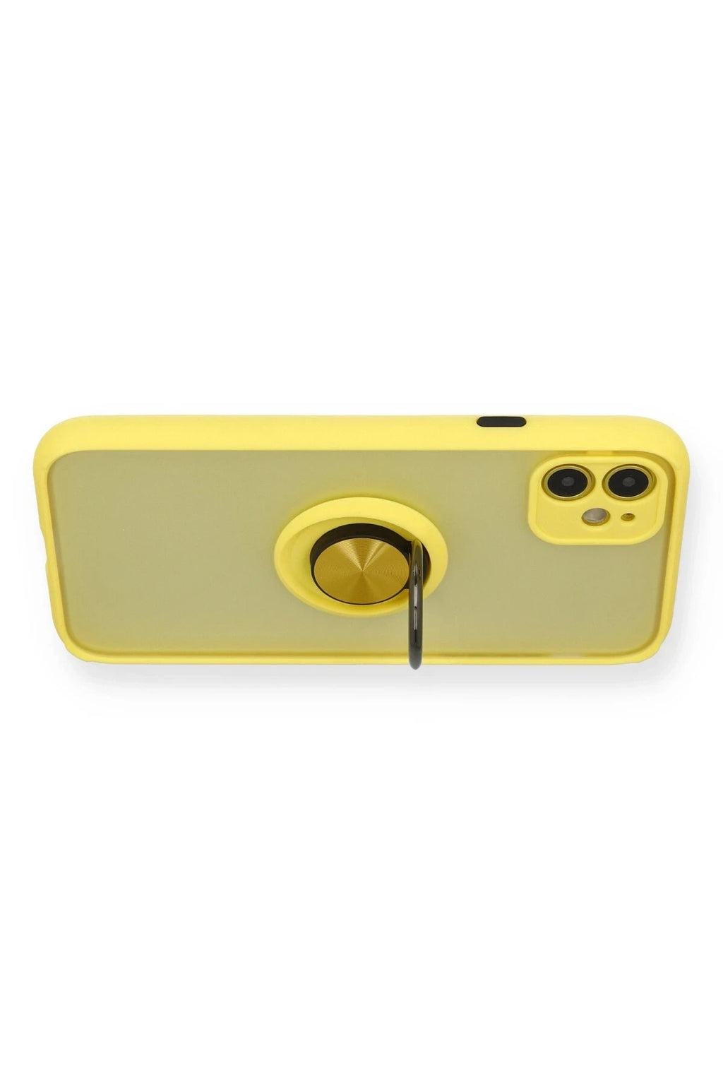 Mey İthalat® iPhone 11 Kılıf Montreal Yüzüklü Silikon Kapak - Sarı