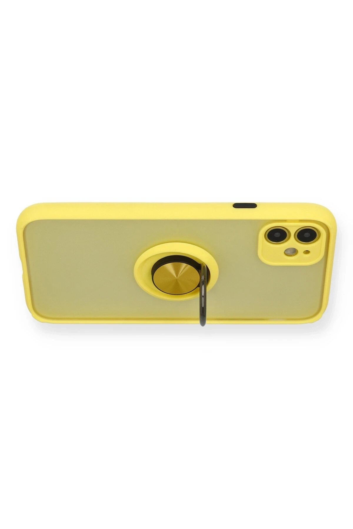 Mey İthalat® iPhone 11 Kılıf Montreal Yüzüklü Silikon Kapak - Sarı