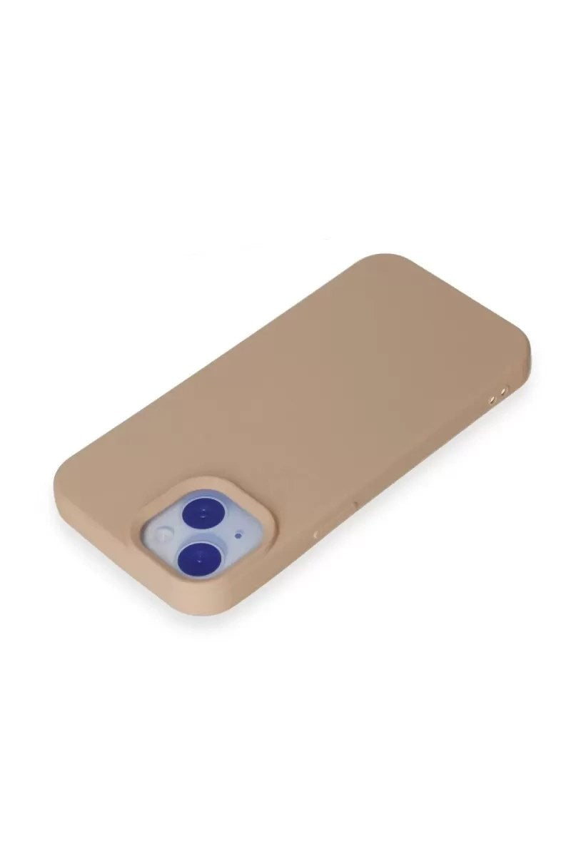 Mey İthalat® iPhone 15 Kılıf Nano içi Kadife Silikon - Pudra