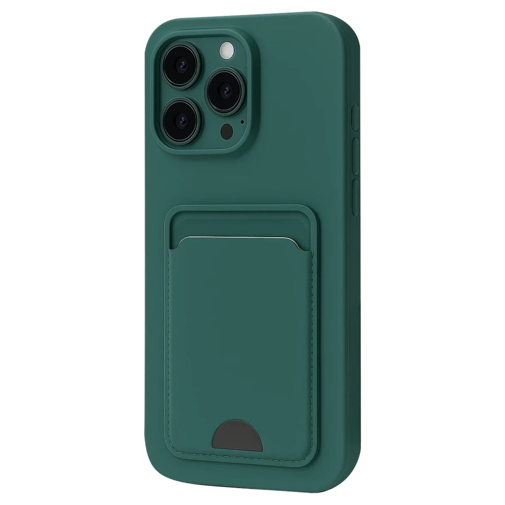Mey İthalat® iPhone 16 Pro Max Kılıf Kelvin Kartvizitli Silikon - Koyu Yeşil