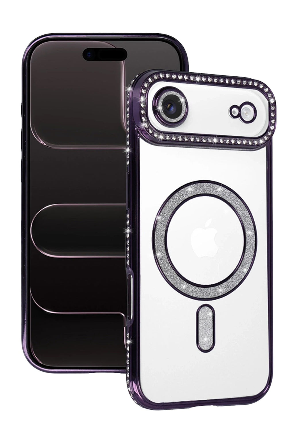 Mey İthalat® iPhone 17 Air Joke Simli Magneticsafe Kılıf - Derin Mor