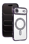 Mey İthalat® iPhone 17 Air Joke Simli Magneticsafe Kılıf - Derin Mor