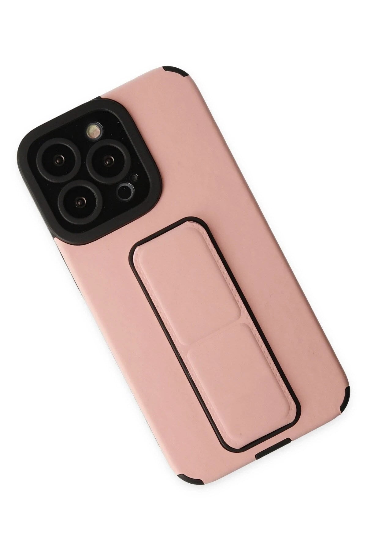 Mey İthalat® iPhone 13 Pro Kılıf Mega Standlı Silikon - Pudra