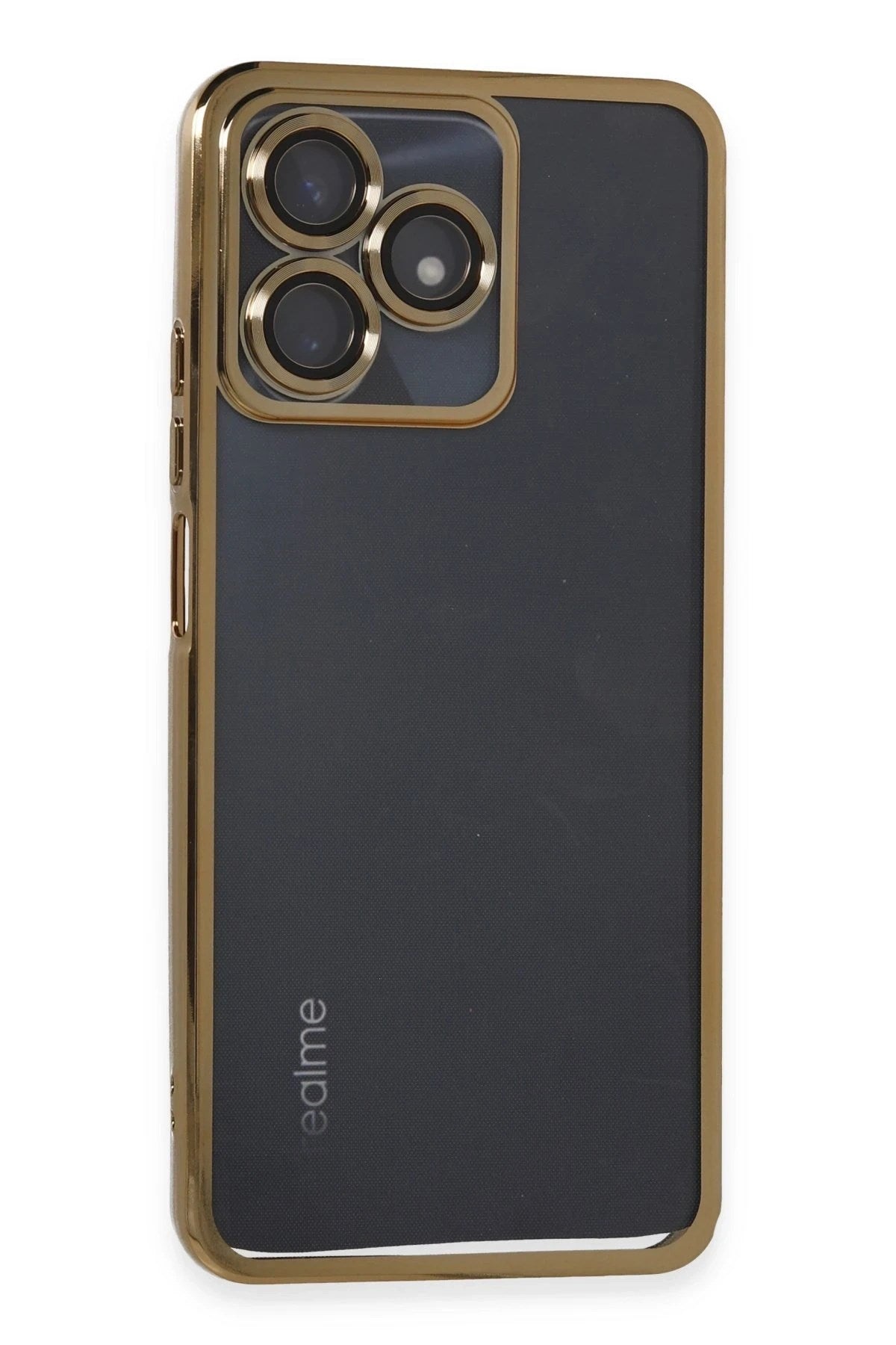 Mey İthalat® Realme C53 Kılıf Lensli Silikon - Gold