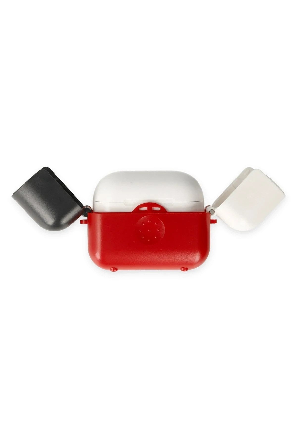 Mey İthalat® Airpods 3 (3.nesil) Basmalı Kılıf - Kırmızı-Siyah-Beyaz
