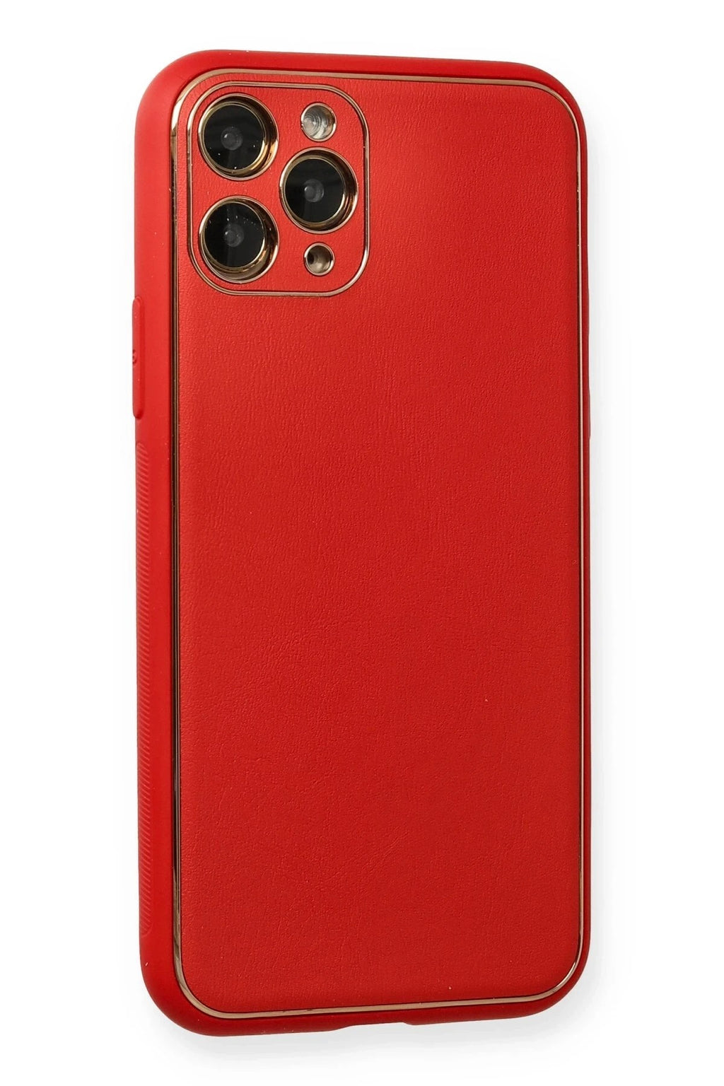 Mey İthalat® iPhone 11 Pro Max Kılıf Coco Deri Silikon Kapak - Kırmızı