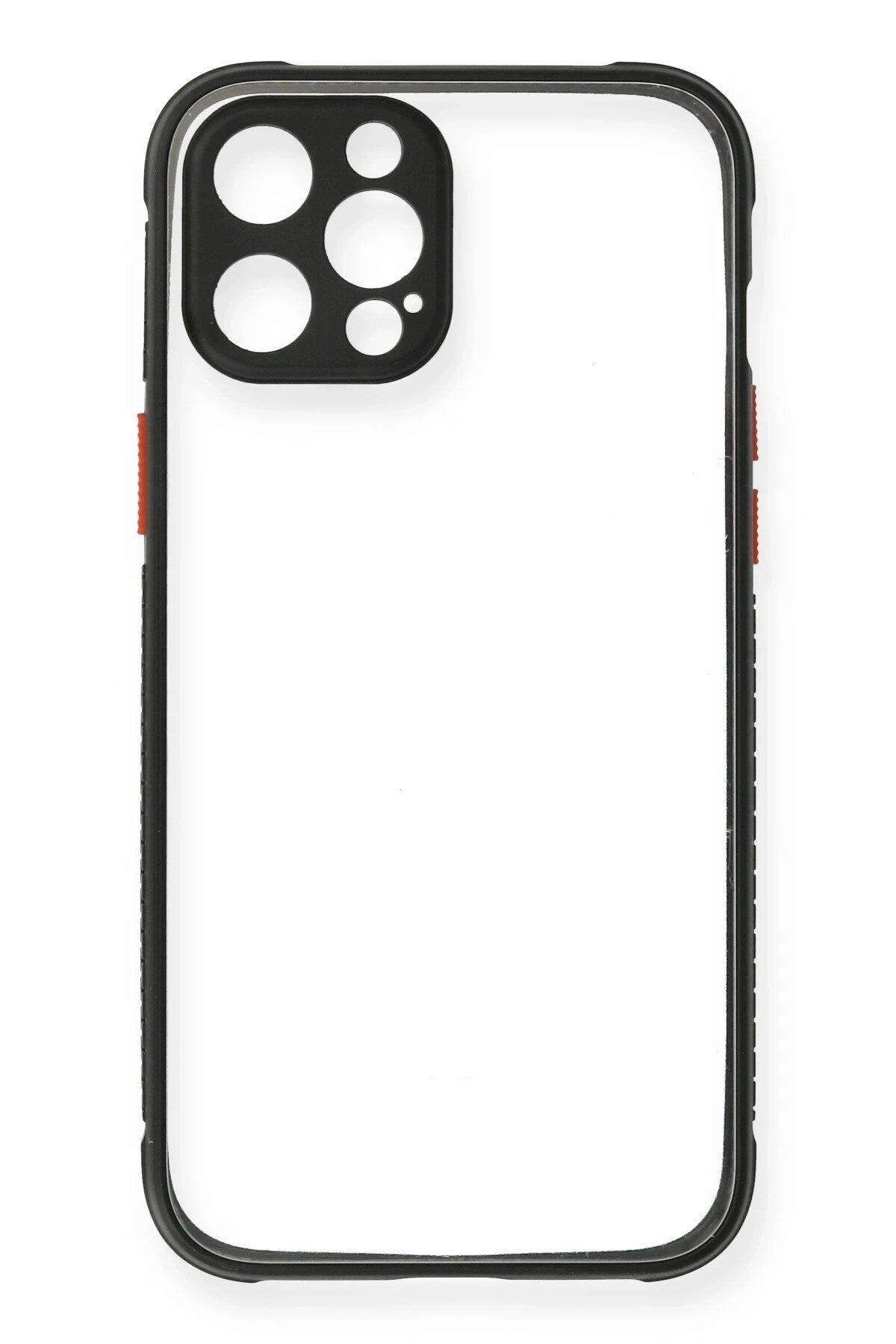 Mey İthalat® iPhone 12 Pro Kılıf Miami Şeffaf Silikon - Siyah