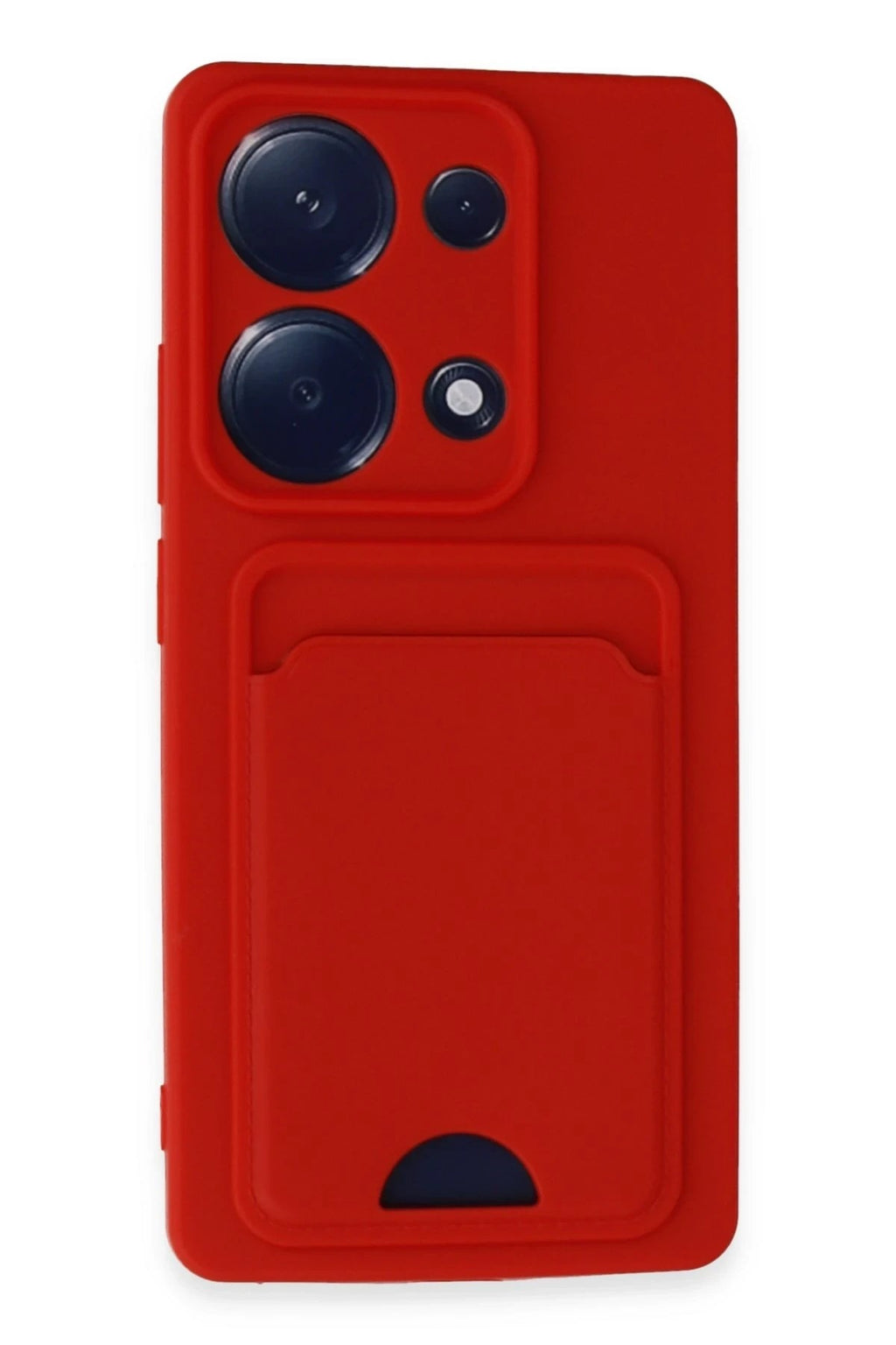 Mey İthalat® Redmi Note 13 Pro 4G Kılıf Kelvin Kartvizitli Silikon - Kırmızı