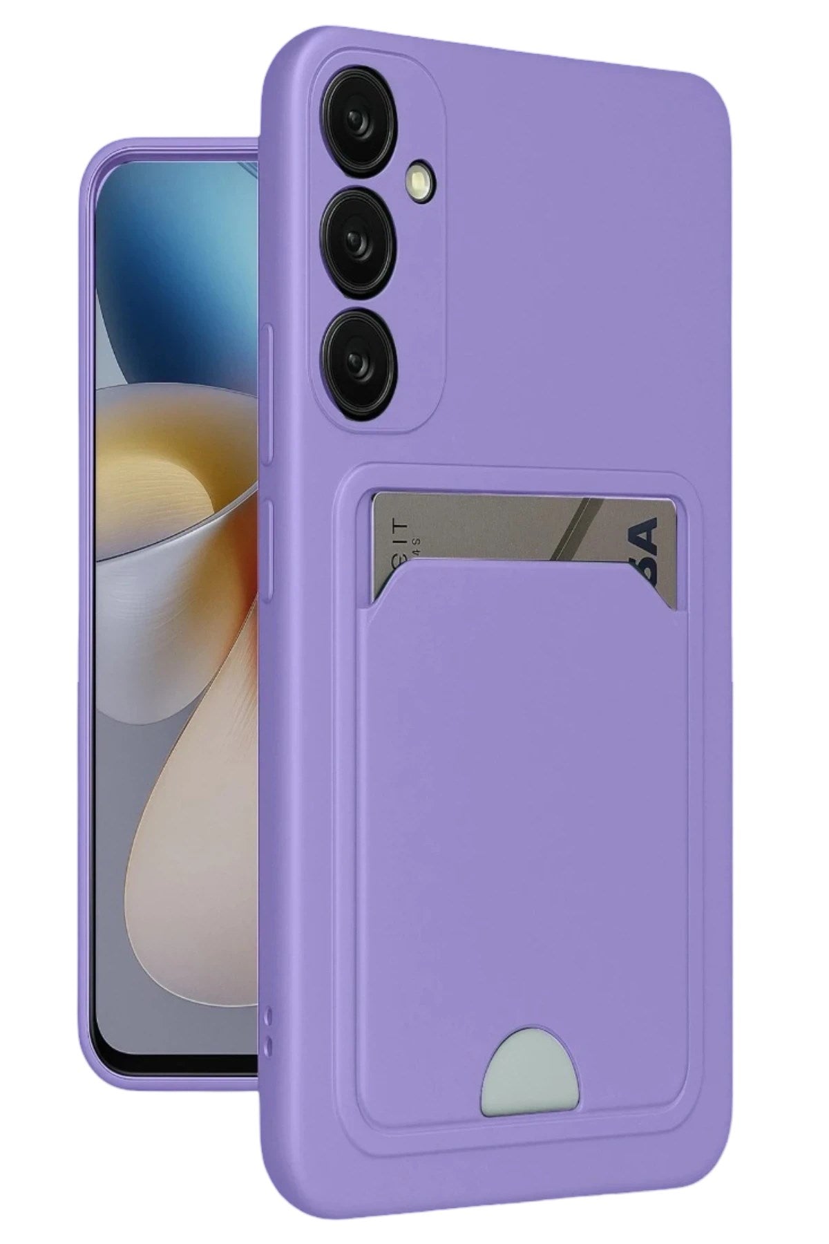 Mey İthalat® Samsung Galaxy A16 5G Kılıf Kelvin Kartvizitli Silikon - Lila