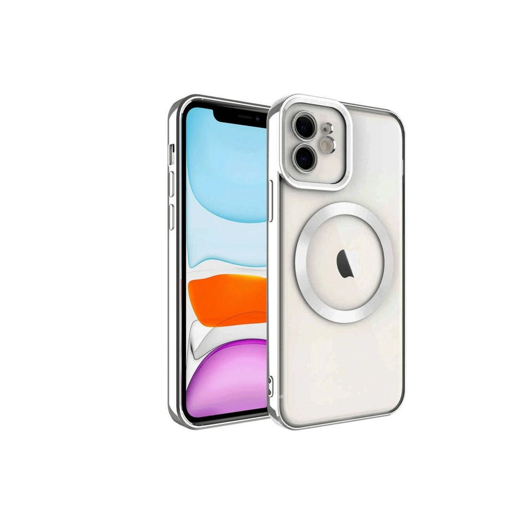 Mey İthalat® iPhone 12 Kılıf Kross Magneticsafe Kapak - Gümüş