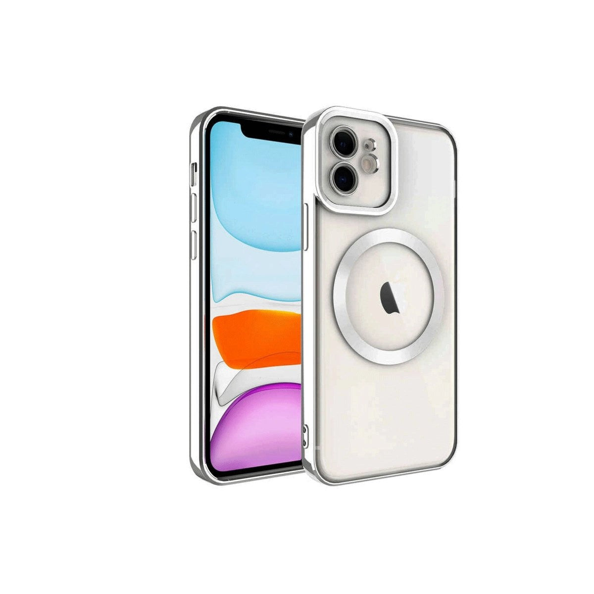 Mey İthalat® iPhone 12 Kılıf Kross Magneticsafe Kapak - Gümüş
