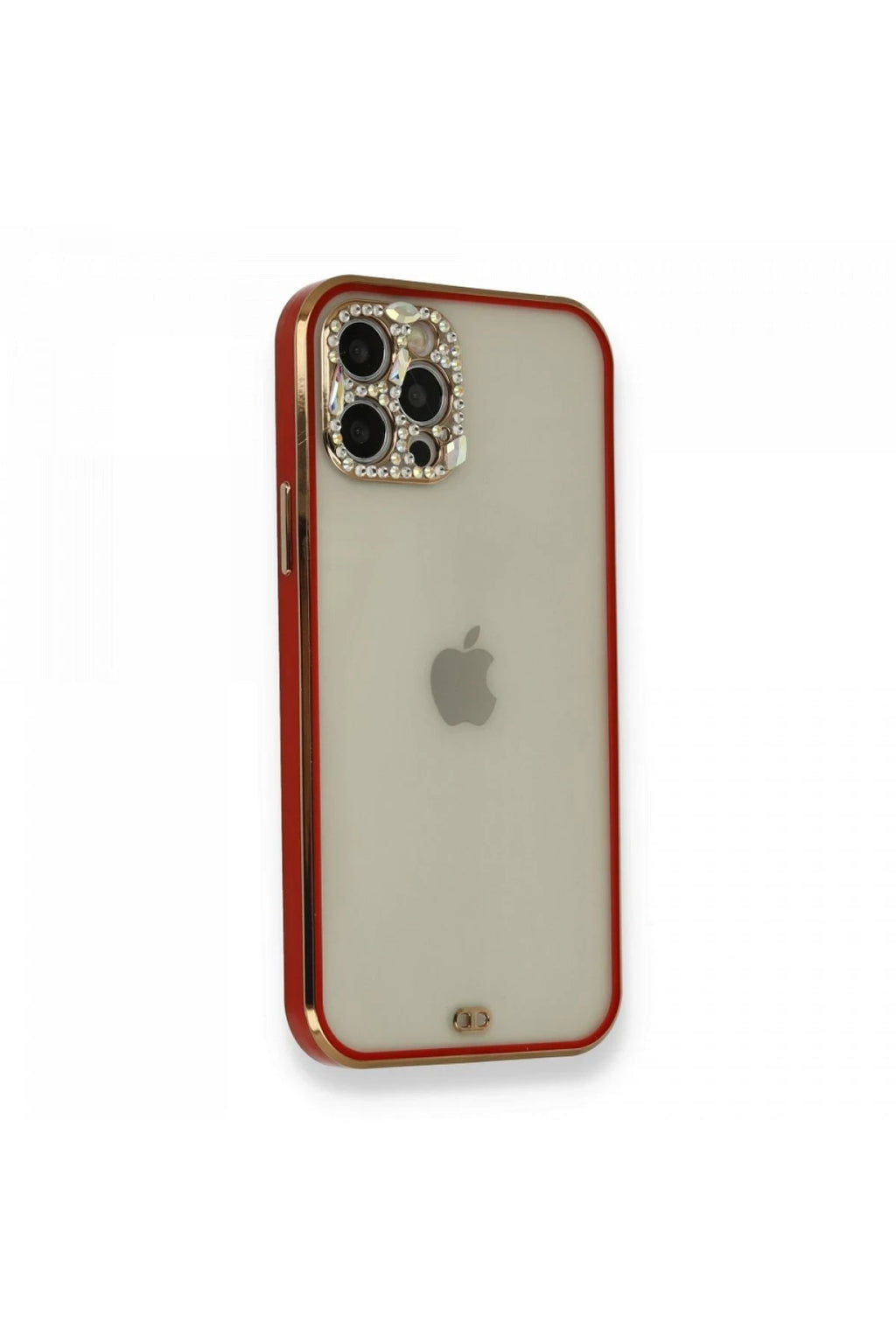 Mey İthalat® iPhone 12 Pro Kılıf Liva Taşlı Silikon - Kırmızı