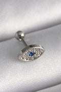 Mey İthalat® 316L Çelik Gümüş Renk Zirkon Taşlı Göz Tragus Piercing
