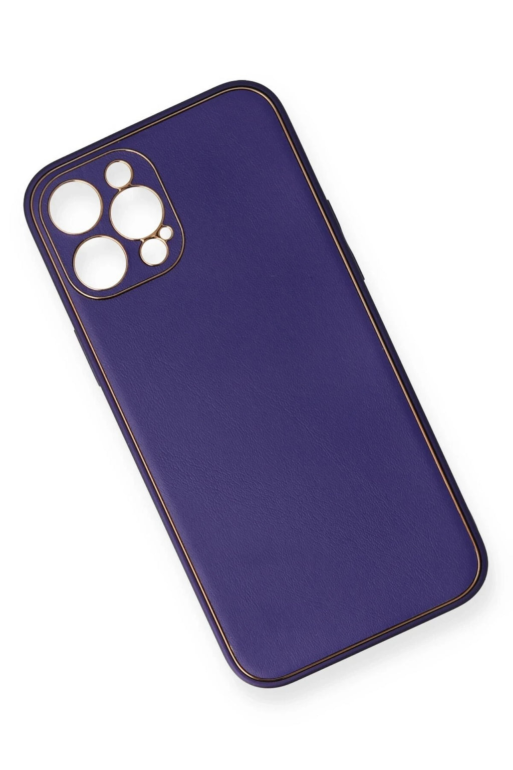 Mey İthalat® iPhone 12 Pro Kılıf Coco Deri Silikon Kapak - Mor