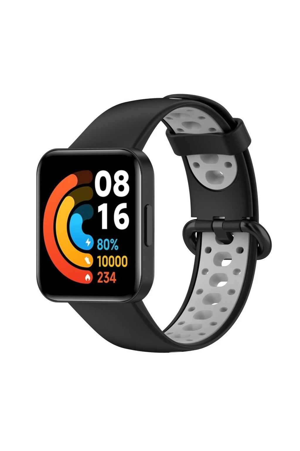 Mey İthalat® Redmi Watch 2 Spor Delikli Kordon - Siyah-Gri